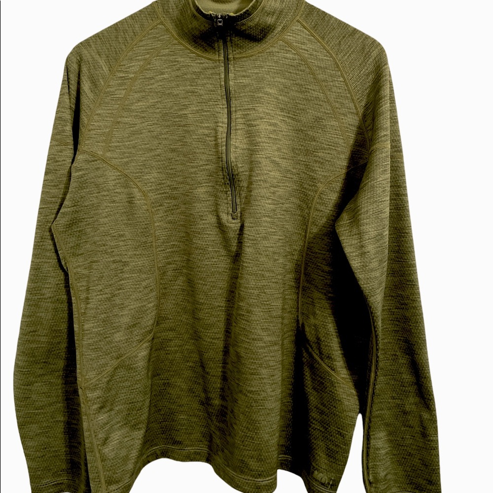 REI 1/2 zip pullover in olive green.  EUC